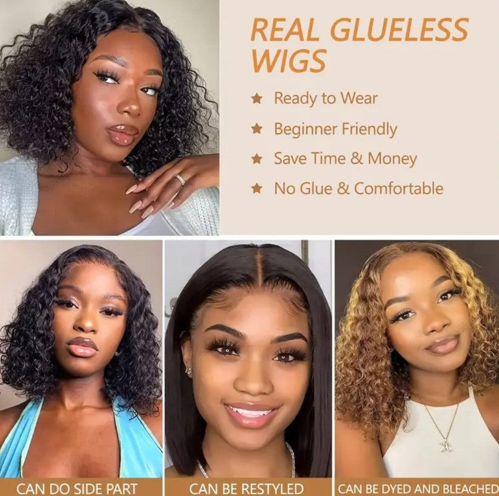 Deep Wave Curly Bob Wig (10in)