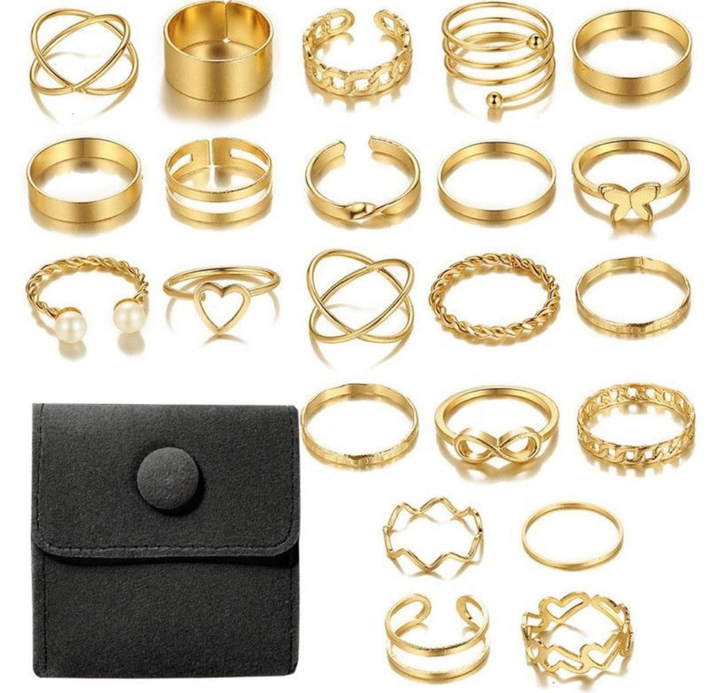 22 Piece Alloy Design Ring Set For Women