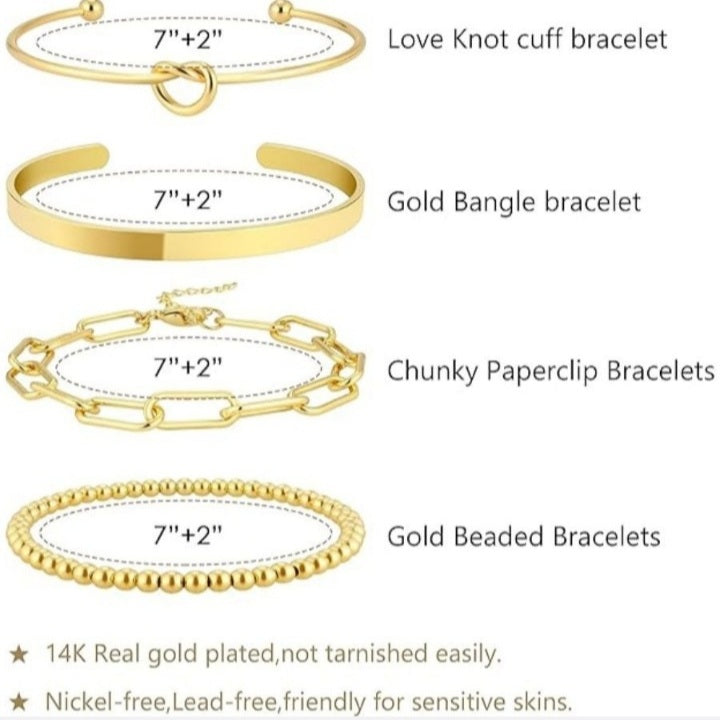 Gold-Tone Bangle Set (4 Pcs)