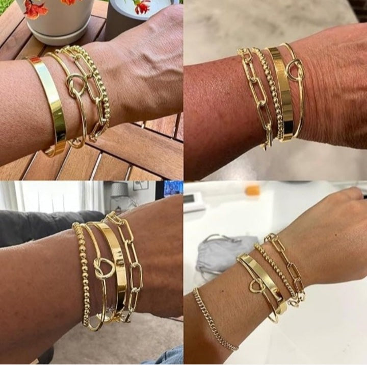 Gold-Tone Bangle Set (4 Pcs)