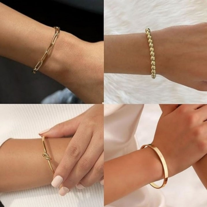 Gold-Tone Bangle Set (4 Pcs)
